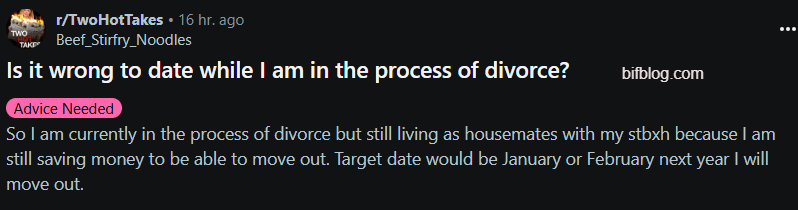 Is it wrong to date while I am in the process of divorce?