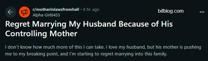 Regret Marrying My Husband Because of His Controlling Mother