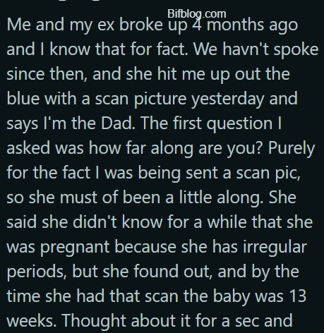 AITA for asking for a paternity test because the dates aren't sitting right with me