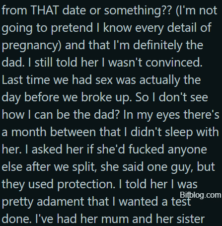 AITA for asking for a paternity test because the dates aren't sitting right with me