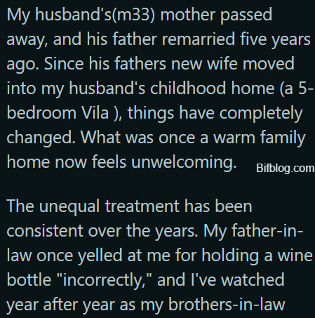 AITA for refusing to attend Christmas dinner at my husband's childhood home after years of being treated as an outsider?