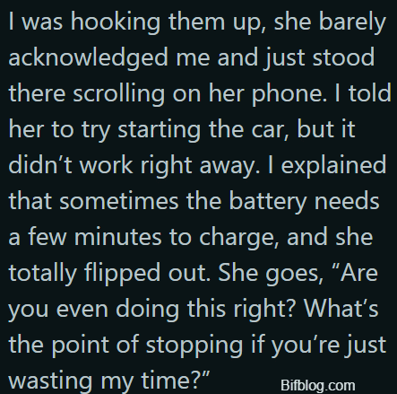 AITA for leaving a woman stranded after she insulted me while I was trying to help her?