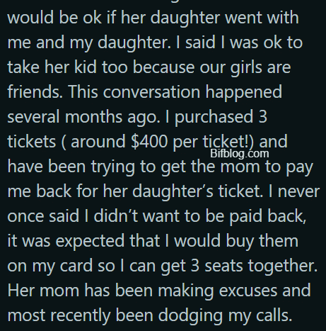 AITAH for selling my daughter’s friend’s concert ticket?