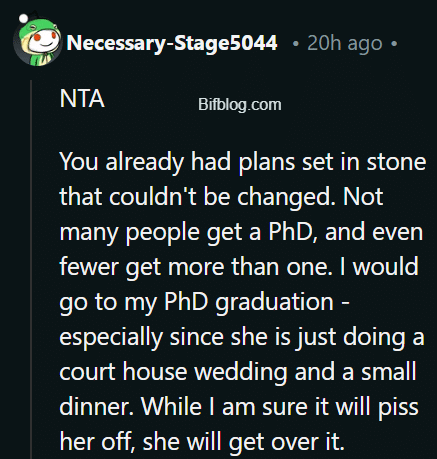 AITAH If I Choose to Go My PhD Graduation Instead of My Sister’s Wedding?