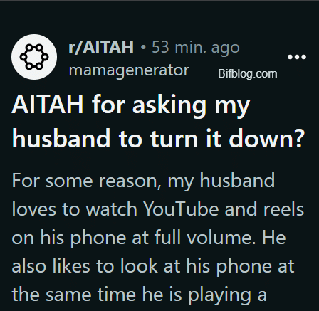 AITAH for asking my husband to turn it down?