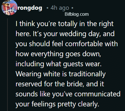 AITA for refusing to let my brother’s fiancée wear white to my wedding?