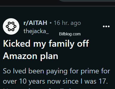 Kicked my family off Amazon plan AITA