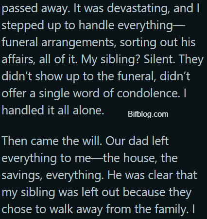 AITA for refusing to split my inheritance with my estranged sibling who’s now demanding money to cover their debt?