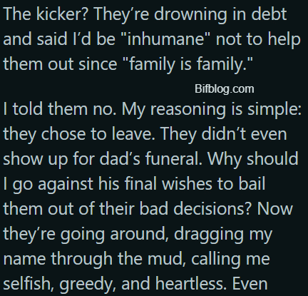 AITA for refusing to split my inheritance with my estranged sibling who’s now demanding money to cover their debt?