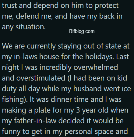 AITA for being mad at my husband for not protecting me from his father?