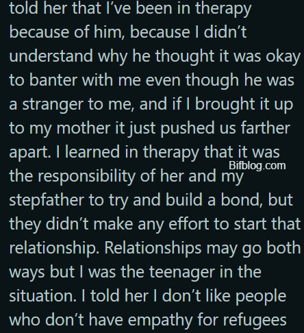 AITA for making my mother cry after telling her what I thought of my stepfather