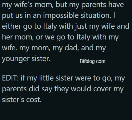 AITA for surprising my parents with a trip to Italy and telling them my little sister cannot come?