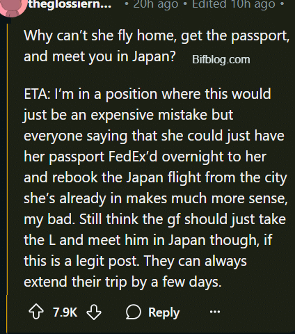 AITAH for going on a trip without my girlfriend since she forgot her passport?