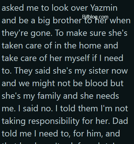 AITA for telling my dad and his wife I won't take responsibility for my disabled stepsister's care in the future?