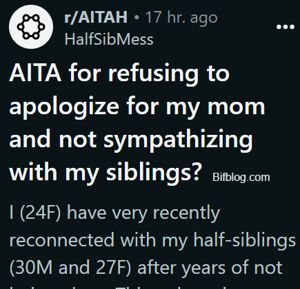 AITA for refusing to apologize for my mom and not sympathizing with my siblings?