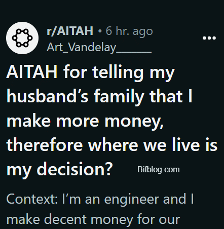 AITAH for telling my husband’s family that I make more money, therefore where we live is my decision?