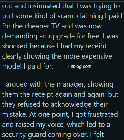 AITA for demanding a refund at an electronics store after the staff accused me of trying to scam them??